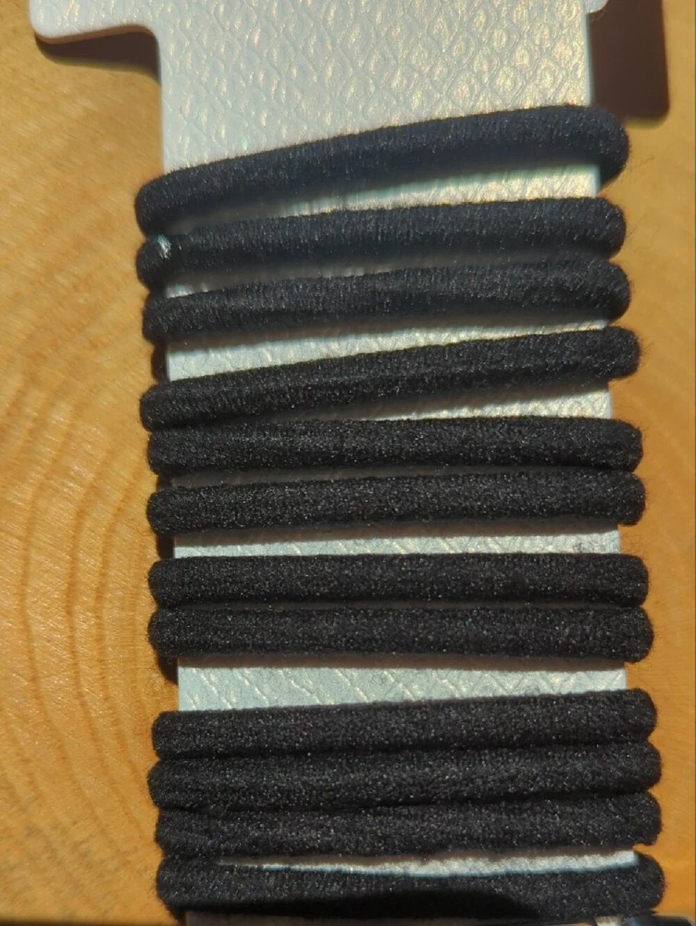 Natasha Black Elastic Hair Tie Set with Silver Metal Accent Hair Tie
